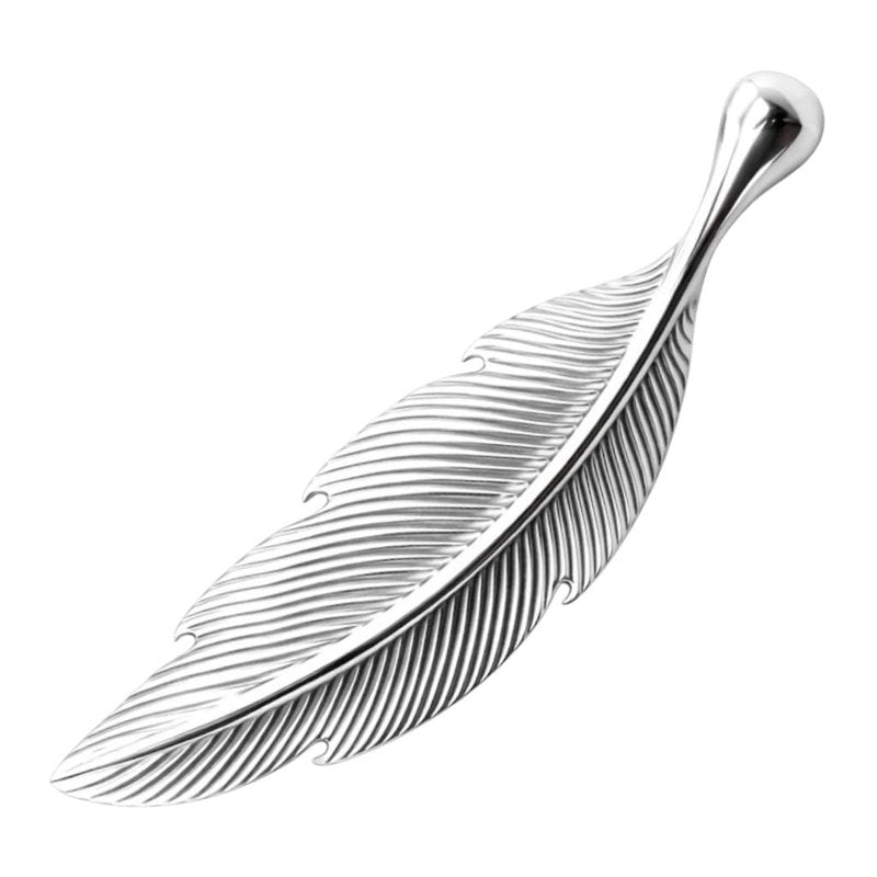 Stainless Steel Gua Sha Tool for Face, 304 Cooling Metal Facial Massager, Jawline Sculpting, De-Puffing, Under Eye Bags, Lymphatic Drainage, Feather Shape with Acupressure Tip, Gift for Women Men