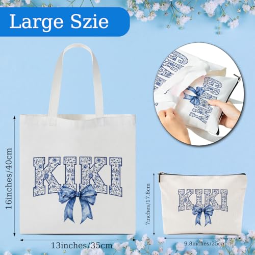 Kiki Canvas Tote Bag & Makeup Bag Set - Gift for Women