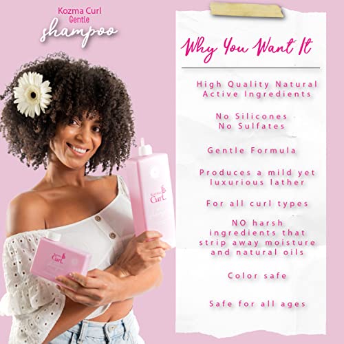 Kozma Curl Gentle Shampoo 8.5 Fl Oz - Sulfate Free for All Curl Types