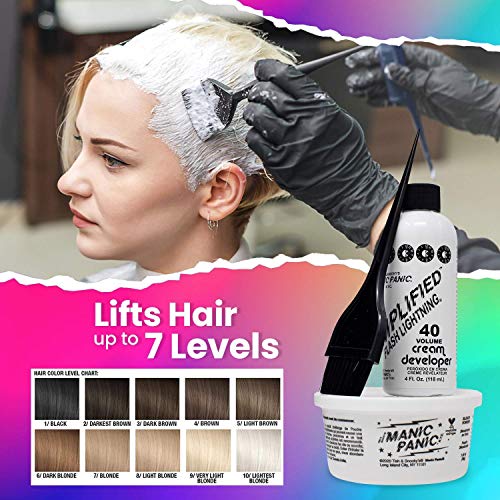 MANIC PANIC Bleach Kit - 40 Volume Developer & Powder, 1 Count - Lifts Dark Hair 7 Levels, Vegan & Cruelty Free