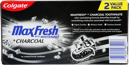 Colgate Max Fresh Toothpaste with Charcoal & Mint 18oz Pack of 1 – Long-Lasting Fresh Breath & Cavity Protection