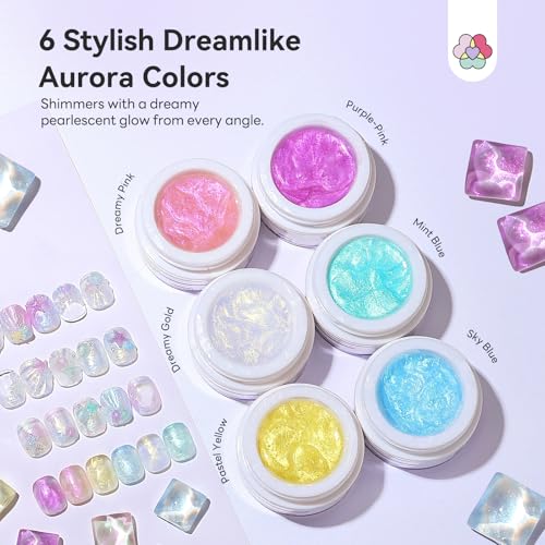 SAVILAND 6-Color Solid Builder Nail Gel Kit with Sculpting Pen & Tools