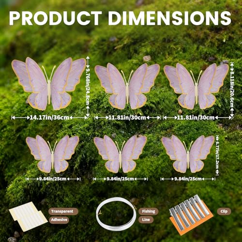 Oversized 3D Metallic Gold Butterfly Wall Decor - 10-20" for Weddings & Nurseries