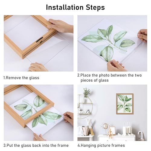 CORE ART 8x8 Floating Picture Frame - Modern MDF Design for 6x6 & 4x4 Photos