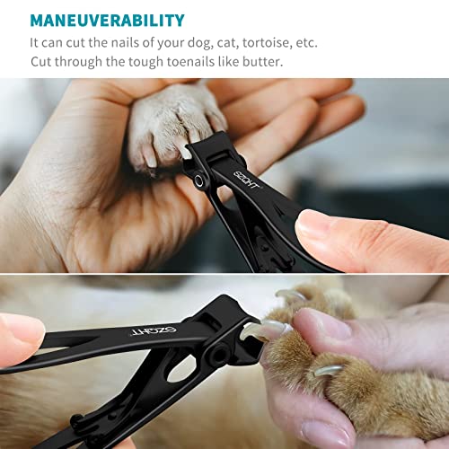 Ultra Wide Jaw Opening Nail Clippers Set, Toenail Clippers for Thick Nails, Heavy Duty Nail Cutter, Stainless Steel Toe Nail Clippers for Seniors, Men & Women Manicure,Pedicure,Big(Black)