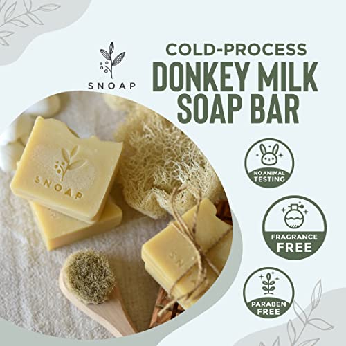 Unscented Donkey Milk Soap Bar - Natural Handmade Soap for Sensitive Skin, 5oz (Pack of 3)