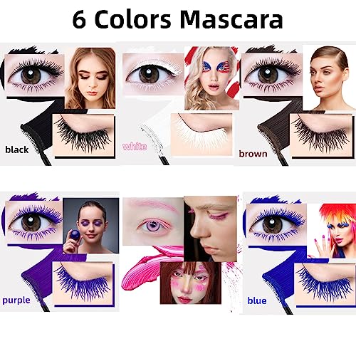 6 Colors Mascara Set - Waterproof Thickening & Lengthening Makeup