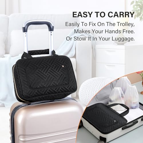 LANDFOBO Black Hanging Toiletry Bag for Travel - 4 Compartments