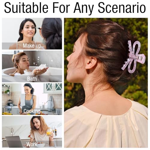 Jayongnee Bow Hair Claw Clips - 3 Pack Butterfly Acrylic Clips for Women