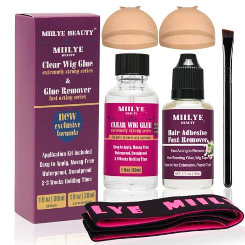 MIILYE BEAUTY Waterproof Clear Wig Bond Glue with Remover Set