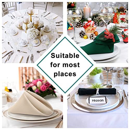 Ivory Cloth Napkins Set of 6 - 18x18 Inch, Washable & Reusable