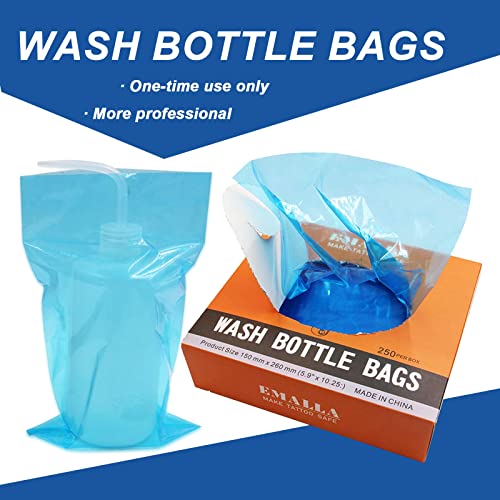Blue Tattoo Wash Bottle Bags - 250pcs Disposable Covers