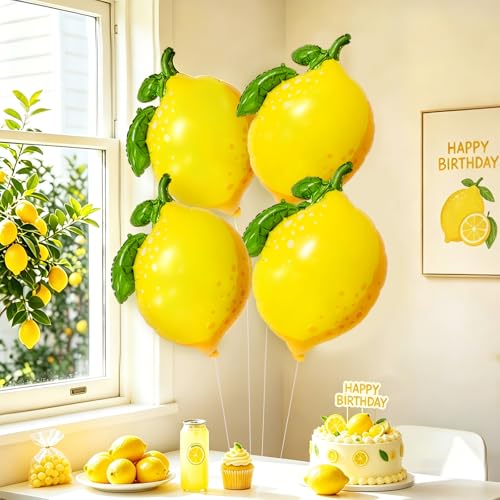 Lemon Foil Balloons for Bridal Showers & Summer Parties