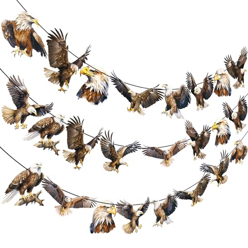 Bald Eagle Party Banners - 3pcs Eagle Decorations for 4th of July
