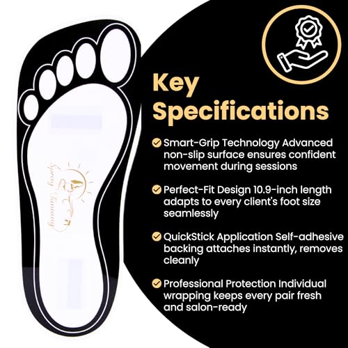 HeeStar Disposable Spray Tan Feet Pads - 25 Pairs, Black