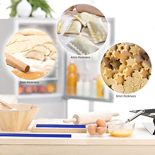 GWHOLE Silicone Rolling Pin Guides Set - 6 Pcs Non-Stick Dough Thickness Rulers for Baking