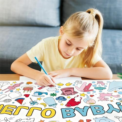 Giant Baby Shower Coloring Poster Tablecover - 30" x 72"