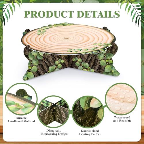 Woodland Themed Cupcake Stand Set - 2 Pcs Rustic Cake Holders