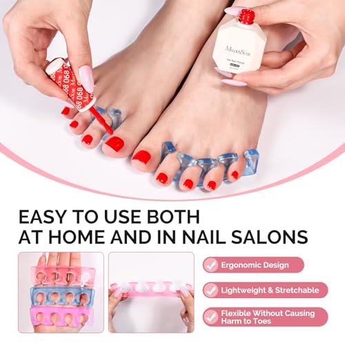 MelodySusie 6-Piece Silicone Toe Separators for Pedicure & Nail Polish