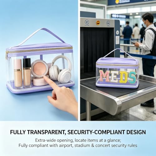 DegoCython Clear Travel Toiletry Bag, Waterproof PVC Makeup Organizer