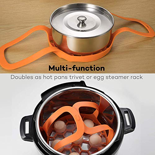 SiCheer Silicone Pressure Cooker Sling for 3 Qt Cookers - Multi-Functional Trivet & Egg Rack
