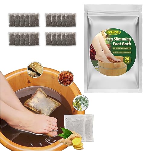 UDOIT 20PCS Ginger & Mugwort Foot Soak Bags for Relaxation & Swelling Relief