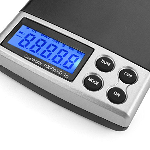 Flexzion Digital Pocket Scale 1000g x 0.1g - Accurate Jewelry & Food Scale