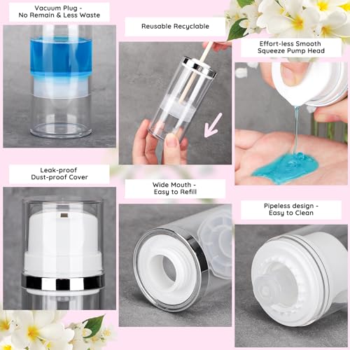 Segbeauty 3.38oz Airless Pump Cosmetic Travel Bottles - 3 Pack
