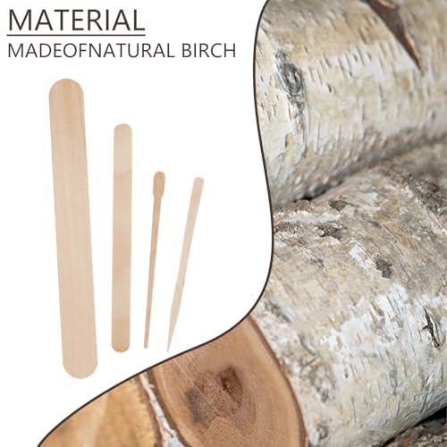 KTOJOY 300 Pack Wooden Wax Sticks - Small, Medium & Large Sizes