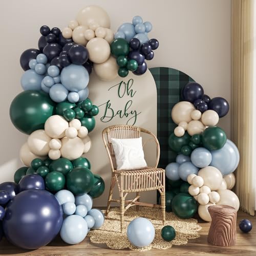 Blue and Green Balloon Arch Garland Kit for Baby Showers & Birthdays