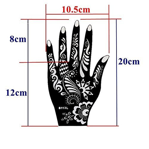 Henna Tattoo Stencil Kit - 6 Reusable Sheets for Women & Girls