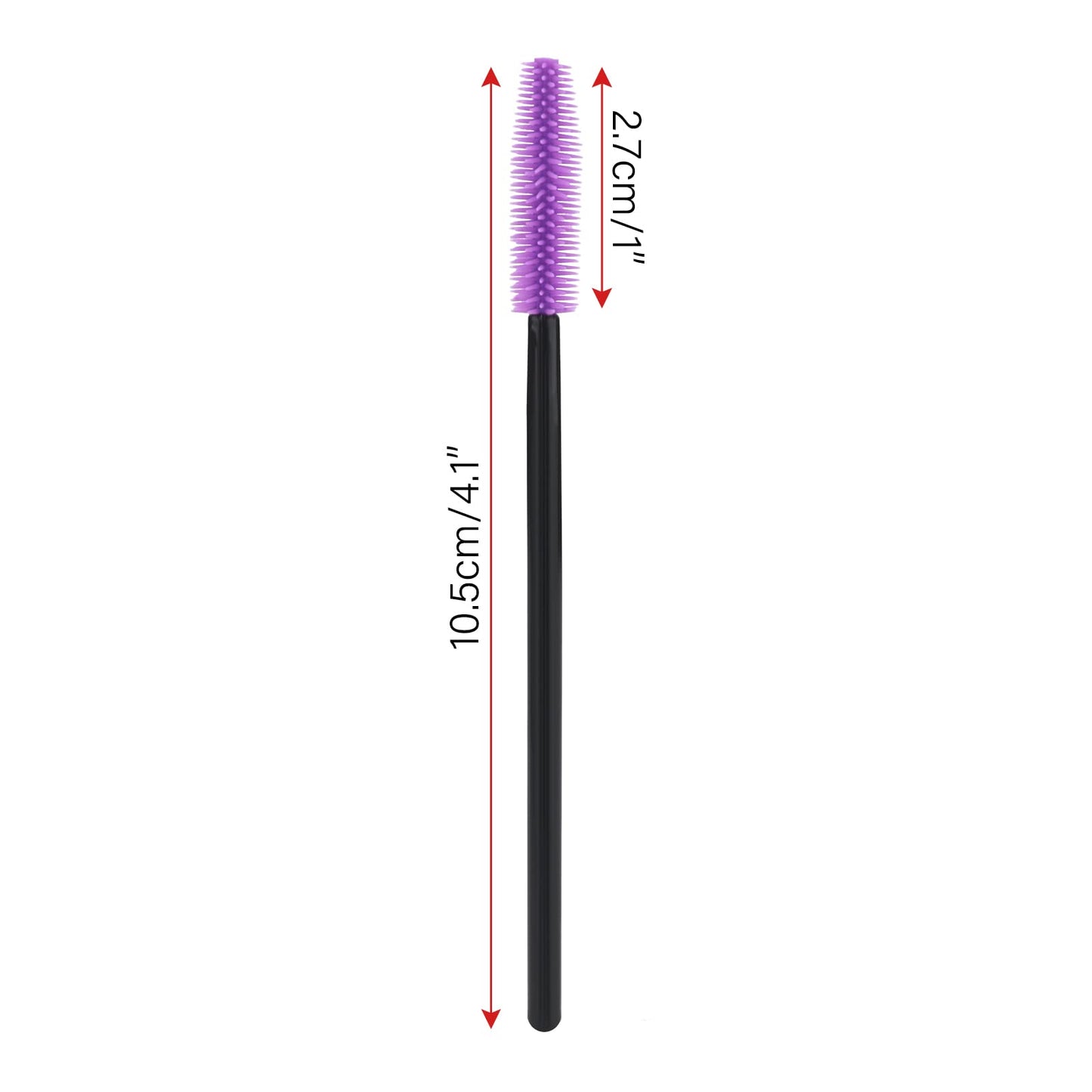 100PCS Disposable Silicone Eyelash Mascara Brushes Wands Applicator Makeup Kits (Purple)