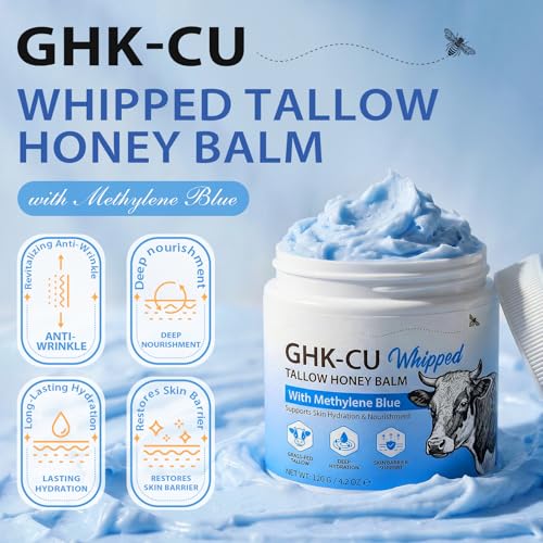 Copper Peptide Moisturizer with Beef Tallow & Honey – Anti-Aging Balm for Face & Neck, 4 oz