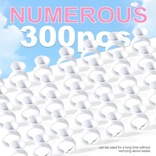 300PCS Disposable Glue Rings for Eyelash Extensions & Nail Art