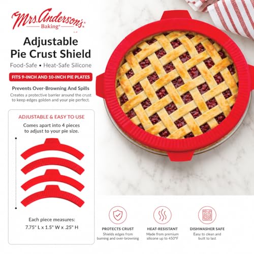 Mrs. Anderson's Baking Adjustable Pie Crust Shield - Silicone for 9-10 Inch Pies