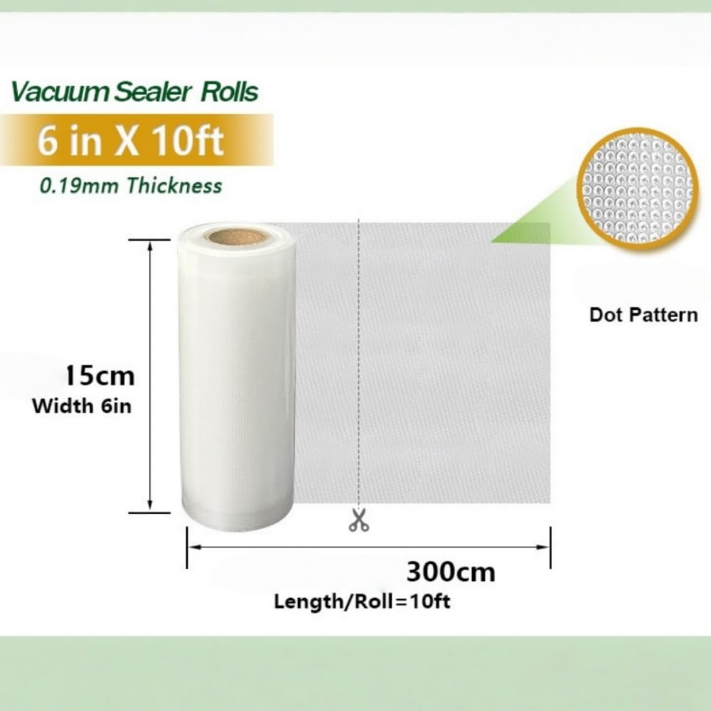 1 Roll Heavy-Duty Vacuum For Food Storage,6in*10ft Vacuum Sealer Storage Bags, Tear-Resistant & Durable, Great For Storage, Meal Prep And Sous Vide, Kitchen Accessories, Kitchen Storag, 6in*10ft
