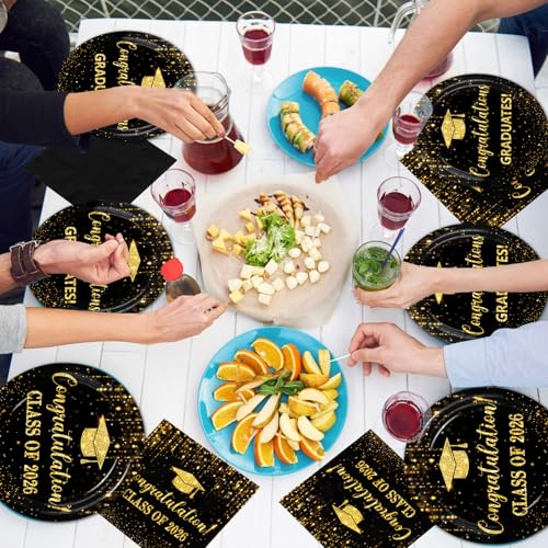 Class of 2026 Graduation Party Plates & Napkins Set for 25