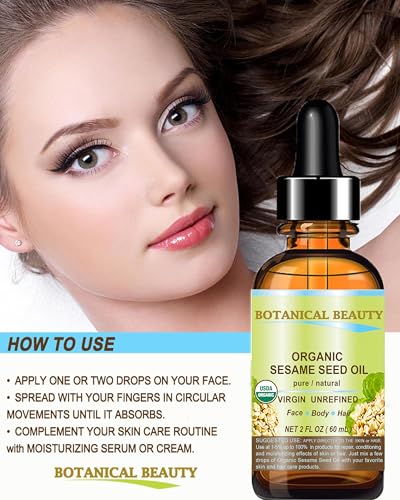 Organic Sesame Seed Oil 100% Pure Cold Pressed - 4 Fl Oz