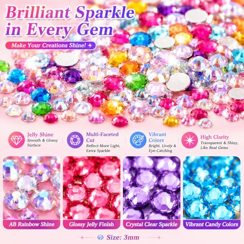 Complete 40 Colors Bedazzling Kit with 40000 Rhinestones & Tools