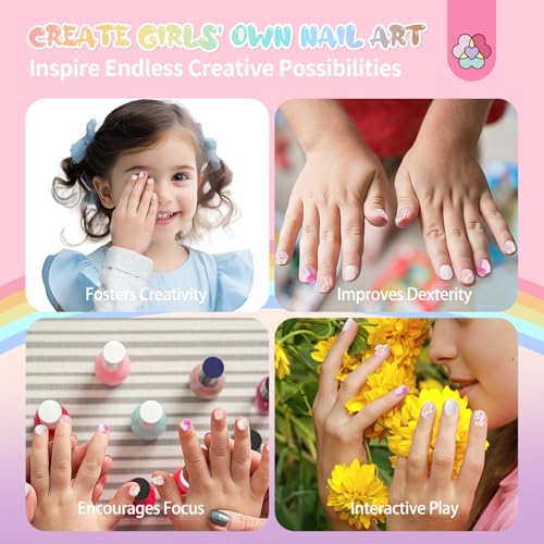 SAVILAND Kids Press-On Nails - 84 Pcs Cute 3D Fake Nails for Girls (5-9)
