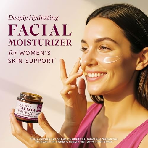 SMNutrition 4oz Beef Tallow Face Moisturizer with Hyaluronic Acid & Jojoba Oil
