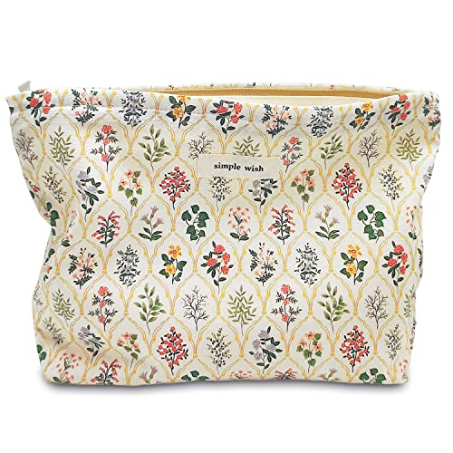STARDW Floral Makeup Bag - Cute Travel Cosmetic Pouch for Women