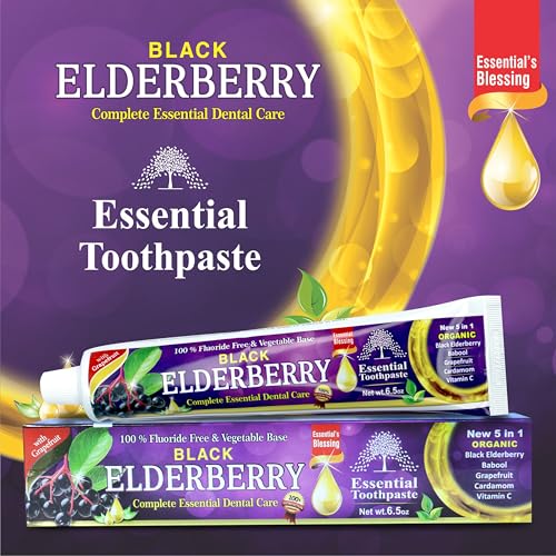 Organic Black Elderberry Toothpaste 6.5oz - Fluoride Free Dental Care