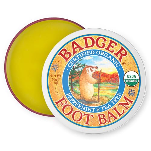 Badger Organic Foot Balm for Cracked Heels, 2 oz Moisturizing Treatment
