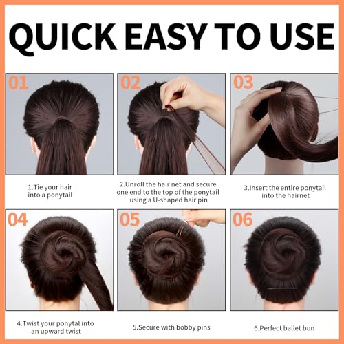 Teenitor Hair Net Set - 20 Pcs Brown Hair Nets & 40 Hair Pins