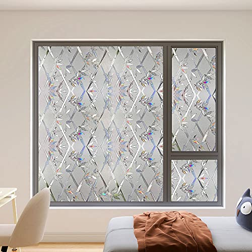 3D Stained Glass Window Privacy Film - Non-Adhesive, Removable