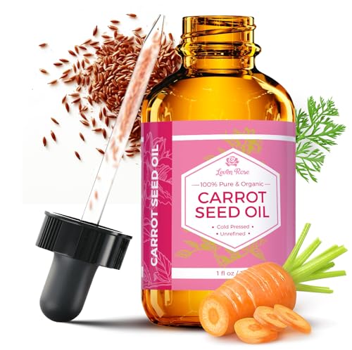 Leven Rose Carrot Seed Oil 1 Fl Oz Unrefined Cold Pressed Moisturizer for Skin Hair Nails