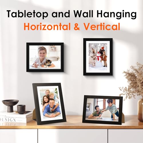 6x8 Picture Frame Set of 4 - Black Collage Frames with HD Plexiglass