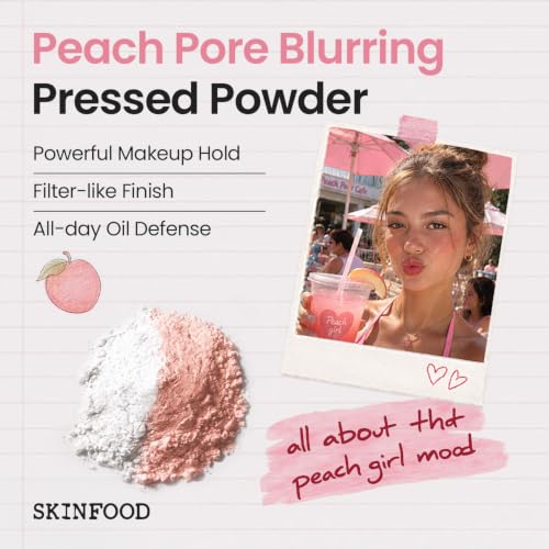 SKINFOOD Peach Cotton Pore Blur Pact 4G - Oil Control Primer for Oily Skin