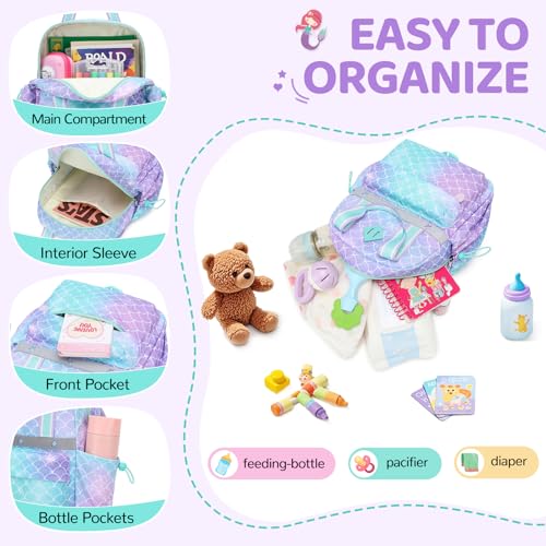 Toddler Backpack for Girls - Ergonomic Diaper Daycare Bag